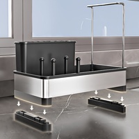 Support de rangement multifonctionnel en métal sur pied pour serviettes de cuisine, non pliable, organisateur de bouteilles, compatible avec les robinets d'évier et la vidange
