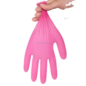 Wholesale China Factory No Powder Pink Latex Gloves Industrial Work Vinyl/nitrile Synthetic Gloves Nitrile Large Glove