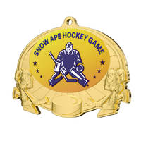 Médaille de jeu de Hockey personnalisée Noble nouvelle médaille de Hockey en métal coulé plaqué or argent personnalisée avec ruban