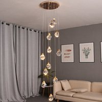 Lustre en cristal, plafonnier décoratif moderne, éclairage d'intérieur, lampe suspendue