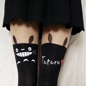 Japonés Harajuku estilo chica imprimir medias totoro Calcetines, medias lencería sexy transparente caliente - Product Image 5