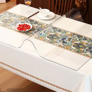Nappe en plastique moderne en PVC avec imprimé carré floral pour table à manger, décoration de maison et d'hôtel - Product Image 6