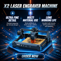 Máquina de Grabado Láser CNC de Diodo con Doble Cabezal Láser WAINLUX X2, Graba Metal, Madera, Cuero, Camisetas, Piedra, Vidrio, Goma