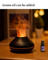 Humidificateur d'air portable USB 130ml avec lampe à huile essentielle couleur flamme diffuseur d'arôme volcanique