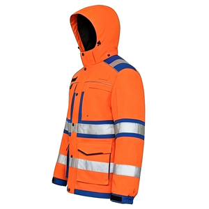 Haute qualité <span class=keywords><strong>polaire</strong></span> réfléchissant sécurité coupe-vent veste uniforme extérieur chaud et résistant à l'eau vêtements de travail - Product Image 4