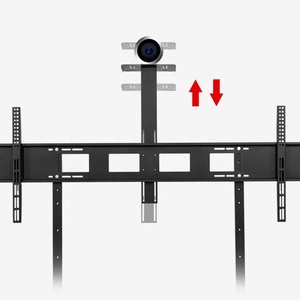 Hội nghị sử dụng màn hình kép giỏ hàng tầng thường vụ khung TV cho 55-70 inch di chuyển TV giỏ hàng với bốn bánh xe - Product Image 2