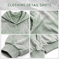 Sweat à capuche zippé pour hommes, personnalisable avec logo, en coton épais délavé à l'acide et effet soleil, coupe ample, style streetwear vintage