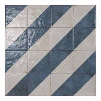 Azulejos Azules Bari de 15x15 cm, Brillantes, Bordes Irregulares, 8.5 mm de Grosor