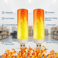 Lampe LED étanche à branchement USB, effet flamme, pour décoration, ambiance de fête, lampe bougie clignotante, lampe de lecture