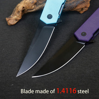 Couteau de poche pliable EDC G10 avec poignée antidérapante, lame en acier inoxydable, pour le camping en plein air, la survie, les travaux manuels