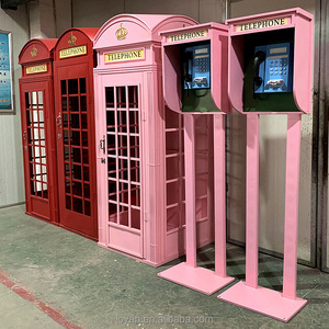 Cabine téléphonique britannique en métal noir et rose pour la décoration de mariage, Diwali, Ramadan, hôtel - Product Image 6