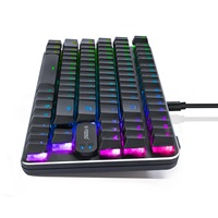 Clavier mécanique de jeu de taille standard avec 87 touches filaires, interrupteurs Cherry MX Blue personnalisés, rétroéclairage RVB, interface USB, touches programmables