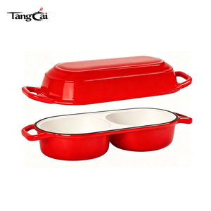 2026 Nuevo Diseño Mini Molde para Pan de Hierro Fundido Esmaltado con Tapa - Hornea <span class=keywords><strong>Dos</strong></span> <span class=keywords><strong>Panes</strong></span> Diferentes a la Vez - Product Image 3
