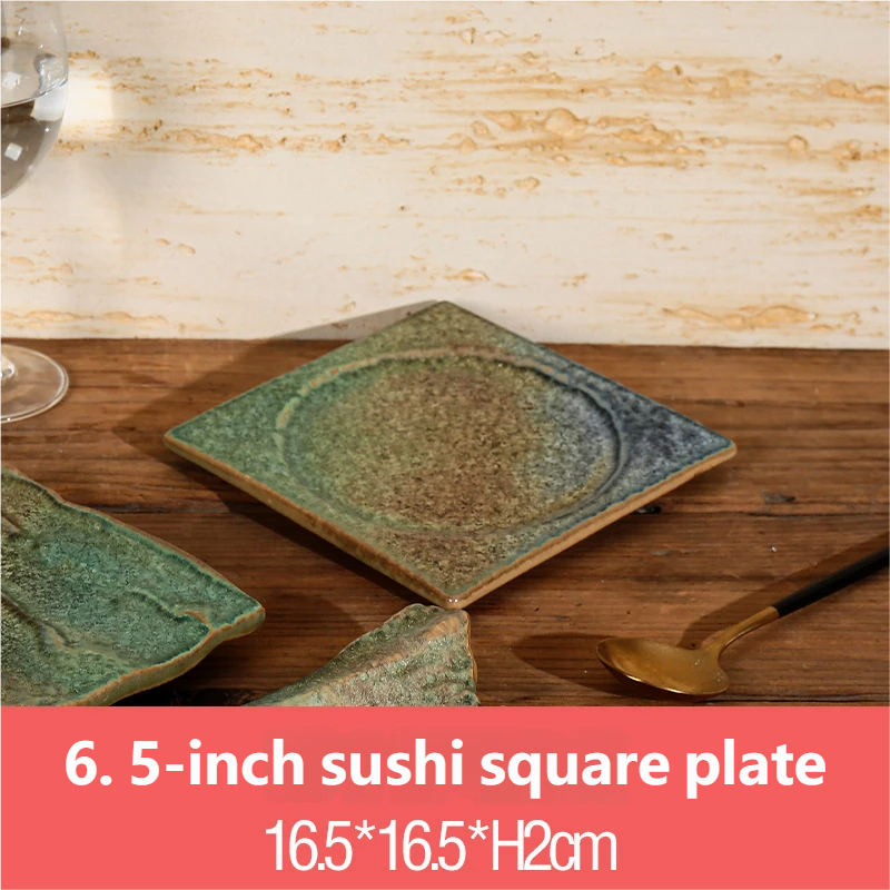จานสี่เหลี่ยมซูชิ 6.5 นิ้ว