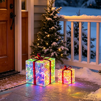 Lumière décorative moderne irisée à LED alimentée par USB, en plastique, pour boîte cadeau, lumière blanche, pour Noël, les fêtes, la maison, la vitrine, 18x18x23CM