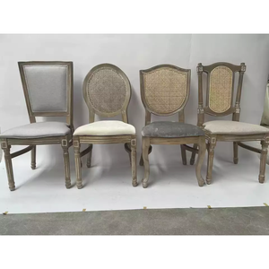 Silla de madera con respaldo de ratán para el hogar, sillón de lujo apilable con diseño nuevo, para boda, estilo francés - Product Image 5