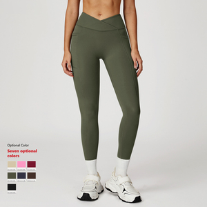 XW-ECK2030-1 Pantalons de sport de <span class=keywords><strong>yoga</strong></span>, de gym, de fitness, de course à pied, à séchage rapide, décontractés, leggings de sport taille haute pour femmes - Product Image 3