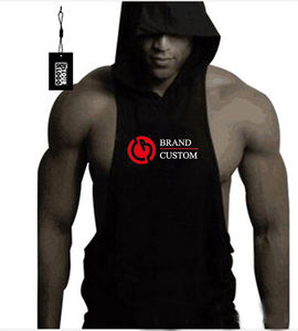Canotta Estiva Casual in Cotone con Cappuccio Personalizzata per <span class=keywords><strong>Uomo</strong></span>, Traspirante, ad Asciugatura Rapida, Ecologica, Anti-Pilling, per Bodybuilding e Muscoli - Product Image 1