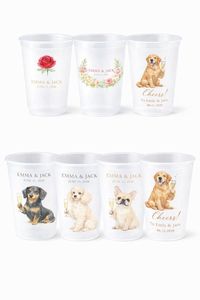 Gobelets de <span class=keywords><strong>mariage</strong></span> givrés de luxe personnalisés multicolores, avec logo 3D UV DTF appliqué à la main, design <span class=keywords><strong>personnalisé</strong></span>, <span class=keywords><strong>gobelet</strong></span> en plastique - Product Image 2