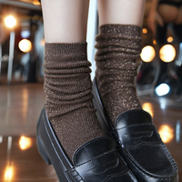 Chaussettes de cheville élégantes et antibactériennes pour femmes, chaussettes brillantes et scintillantes à paillettes, vente en gros