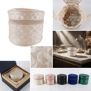 Boîte de rangement et de voyage en cuir PU matelassé à motif losanges, avec logo personnalisé et faible MOQ, pour bijoux, cadeaux de mariage et de demoiselle d'honneur - Product Image 3