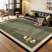 Tapis de salon coloré antidérapant, tapis de chevet, tapis en velours cristal pour la maison