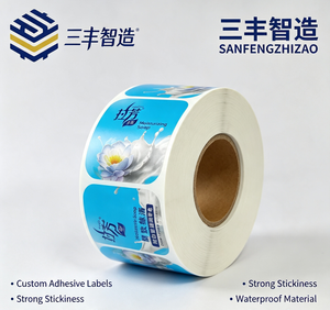 Étiquettes en papier autocollantes imprimées sur mesure Sanfeng Intelligent Manufacturing, résistantes à l'eau, en rouleau de papier couché, noyau de 50 mm - Product Image 3