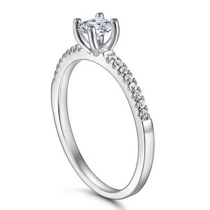 خواتم زفاف نسائية من الفضة الاسترلينية 5 ، 0.5 قيراط زركونيا - Product Image 4