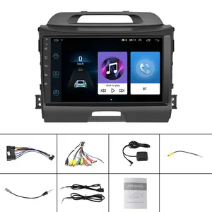 Podofo — Autoradio stéréo, Android 2010, 9 ", Navigation GPS, BT, FM, téléphone, lecteur multimédia pour voiture Kia Sportage 3 (2016 à 9.0)