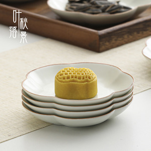 Plato de cerámica china con forma de flor, mini plato de porcelana para frutas, bandeja para servir postres en fiestas. - Product Image 3