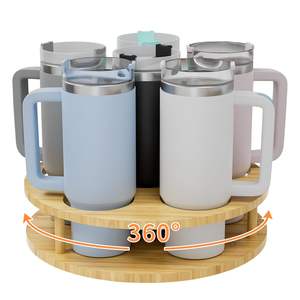 Organizador de Botellas Stanley Cup, Organizador de Vasos de Bambú para Gabinete, Compatible con Vasos de 40 Oz - Product Image 1