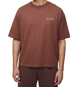 T-shirt pour homme décontracté d'été, couleur unie, épaules tombantes, surdimensionné, personnalisé, 100% coton, 280g - Product Image 1