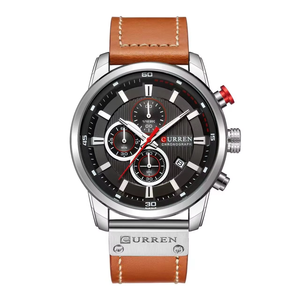 Montre à quartz pour homme, vente chaude, bracelet en cuir, étanche, montre-bracelet avec <span class=keywords><strong>date</strong></span>, montre intelligente - Product Image 2