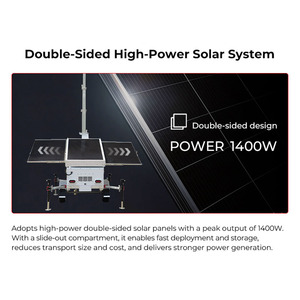 BIGLUX Rimorchio Mobile per Sorveglianza Solare, Torre CCTV Ibrida Mobile con Generatore di Backup da 3kW per Lunga Autonomia - Product Image 4