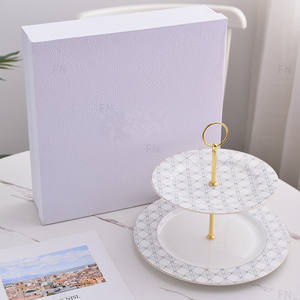 Plato de Postre Nórdico de Varias Capas, Soporte de Cerámica para Pastel, Plato de Exhibición para Sala de Estar, Plato Doméstico de 2 Niveles - Product Image 4