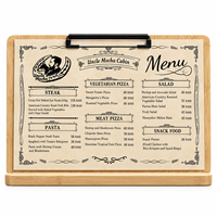 Porte-menu en bois avec clip métallique, support en bois pour affichage de menu, cadre pour menu de table de café, restaurant, bar