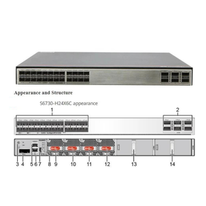 Commutateur réseau S6730-H24X6C pour commutateur de cœur de couche 3, 24x10GE SFP+, 6x100GE QSFP28, licence 100G - Product Image 2