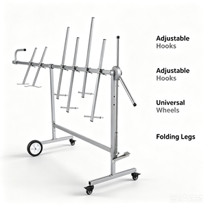 360 °   Support de peinture automobile rotatif sur roulettes, robuste, pour pare-chocs et panneaux de porte, idéal pour les ateliers de <span class=keywords><strong>carrosserie</strong></span> - Product Image 2