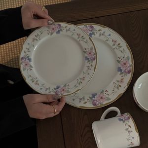 Vajilla de cerámica desechable con diseño de frutas románticas del sur de Francia francesa al por mayor, tazón, taza y platillo, postre para uso doméstico en Cafetería - Product Image 3
