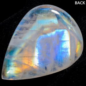 Pierre précieuse naturelle de pierre de lune arc-en-ciel, 49+ carats, taille poire, polie, pour la fabrication de bijoux - Product Image 2