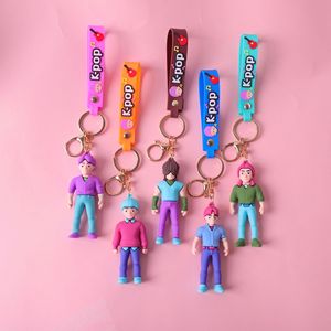 Toptan Kpop Figür <span class=keywords><strong>3D</strong></span> PVC Çift Taraflı Desenli Karikatür Anahtarlık Anime Anahtar Aksesuarı - Product Image 2