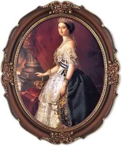 Stile antico europeo classico in resina retrò <span class=keywords><strong>foto</strong></span> e specchio cornice di forma ovale con finiture in oro e materiale in metallo - Product Image 1