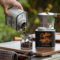 Boîte de conserve en métal vide et réutilisable personnalisée pour tasse à café 250ml Valve étanche à l'air Boîte de boîte de grains de café en fer froid glacé
