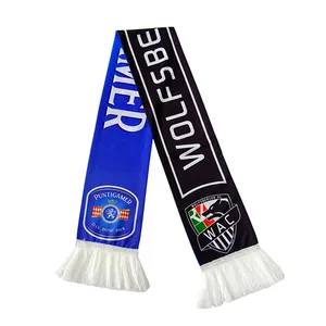 Bufandas de equipo de fútbol personalizadas, tela de malla estampada, polar, para aficionados del fútbol, Verano