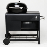 Barbecue au charbon de bois portable, chariot de table extérieur, montage facile, style moderne, acier laminé à froid thermolaqué, réglage automatique