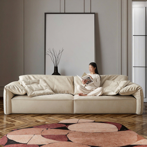 Nordic Style <strong>Elephant</strong> Ear <strong>Sofa</strong> Frosted Fabric Small-sized Living Room Designer Straight Row <strong>Sofa</strong> Down <strong>Sofa</strong> Set - Product Image 6