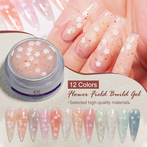 Gel de construction pour extension d'ongles à séchage rapide, Gel sculptant transparent comme du cristal pour le modelage d'ongles, Gel de construction Flowder Field - Product Image 1