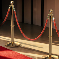 Tapis rouge Barrières de trafic de contrôle de file d'attente VIP Poteau de poteau de corde de velours pour la gestion de file d'attente