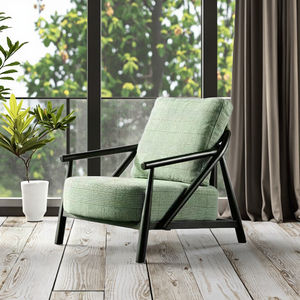 Wabi-sabi/japandi/nordique nordique minimaliste loisirs concepteur tissu chaise chaise longue cadre en bois confortable <span class=keywords><strong>fauteuil</strong></span> de loisirs - Product Image 2