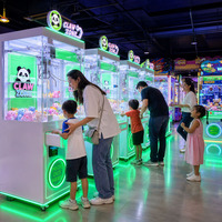 MAKER Factory Machine à griffes LED Panda mignon, à monnayeur, distributeur de peluches pour salles de jeux et centres de divertissement familial